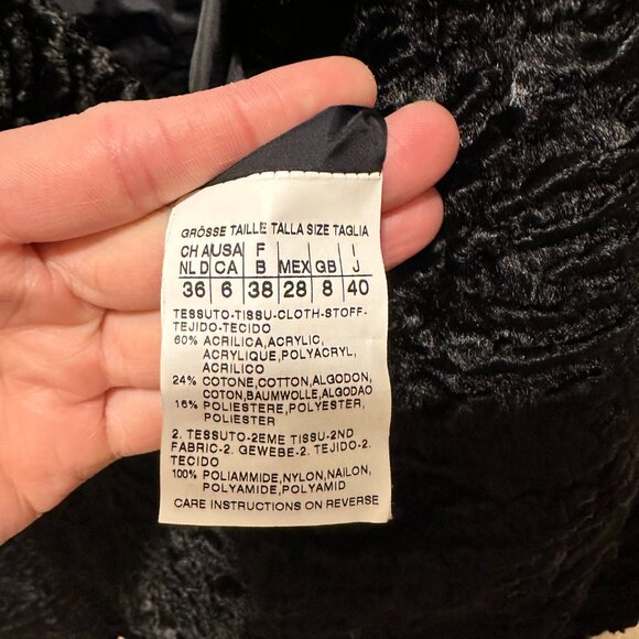 Max Mara Black Fur Collar Coat - Picture 4 of 5